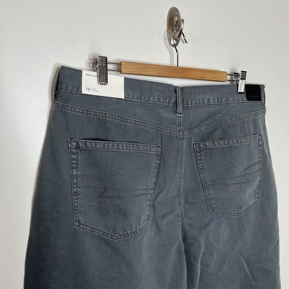 American Eagle High Rise Mom Jeans Gray Women’s Size 18 Short 100% Cotton - Picture 5 of 8